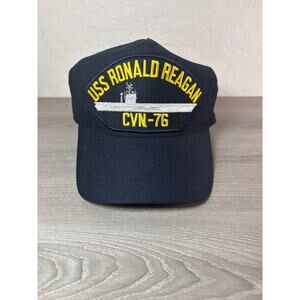 Eagle Crest USS Ronald Regan CVN-76 Men's Snapback Hat- Made in USA- EUC‎
